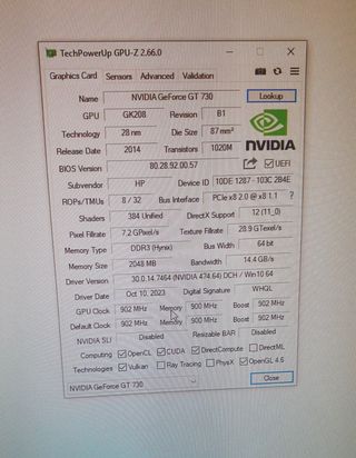 Tarjeta Gráfica HP NVIDIA GT 730 2GB DP