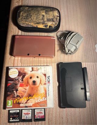 Nintendo 3DS Rosa con Accesorios y Juegos