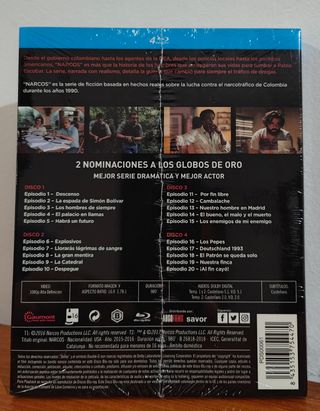Pack Narcos Temporadas 1+2 Blu-ray Nueva 
