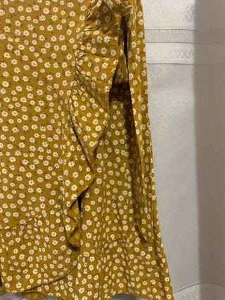 Falda floral amarilla talla única