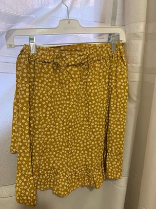Falda floral amarilla talla única