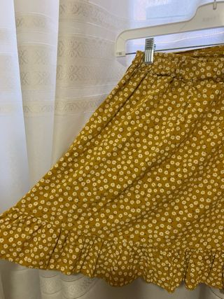 Falda floral amarilla talla única