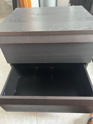 2 comodini Malm marrone wengé 60