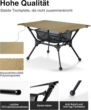 Tavolo da campeggio ONETIGRIS 60X40X37 Nuovo CD030