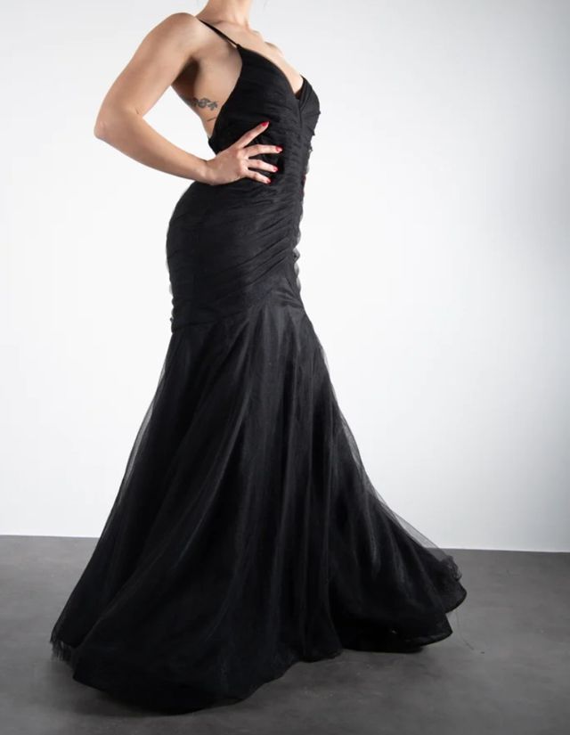 Vestito da cerimonia in morbido tulle brillantina