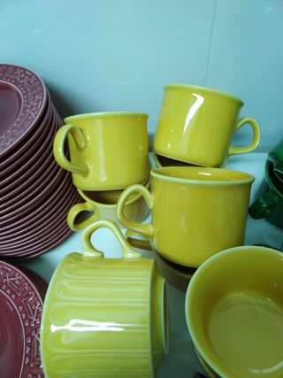 Lote Tazas y Platos Merienda