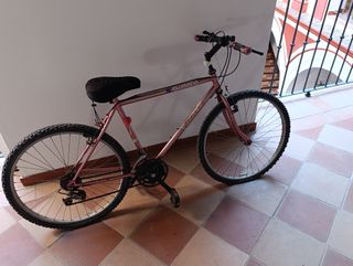 Bicicleta de montaña rosa Shimano