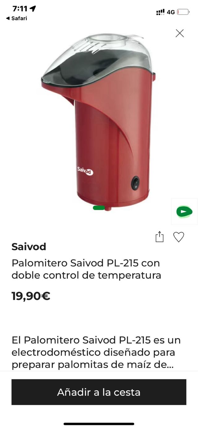 Palomitero Savoid 
palomitas con/sin mantequilla 