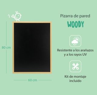 Pizarra Woody 80x60cm - pizarra de pared