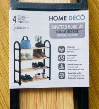 Estanteria Zapatero 4 pisos de madera pino, nuevo