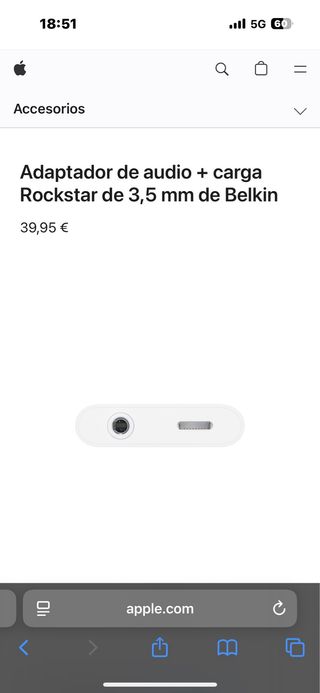 Adaptador Audio + Carga Belkin Rockstar 3.5mm
