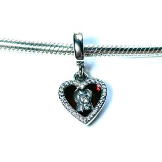 ♥️Charm Corazón Doble Candado Rojo