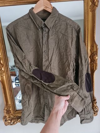 Massimo Dutti Camisa Caqui T.L