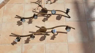 Lámparas de techo 4 focos doradas