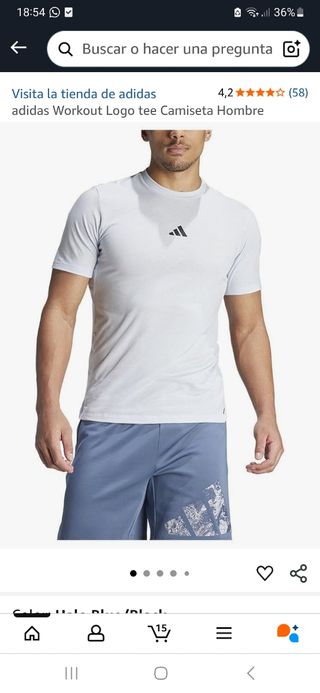 Camiseta Adidas Workout Logo Gris Hombre