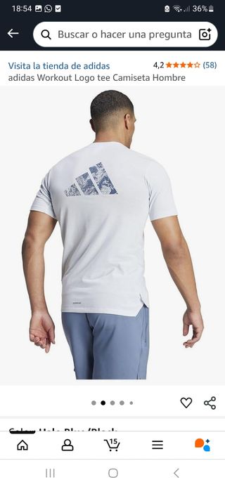 Camiseta Adidas Workout Logo Gris Hombre