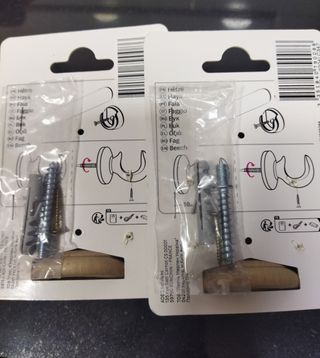 6 Soportes cortinas madera haya Inspire 28mm