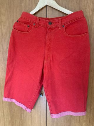 Moschino Jeans Bermudas Rojas Mujer Vintage