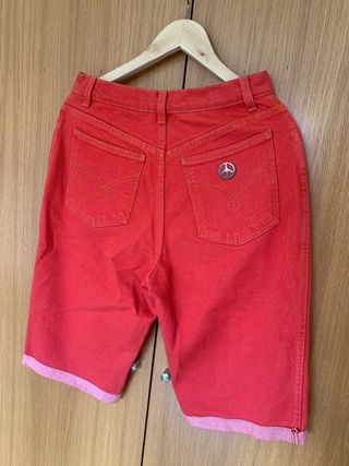 Moschino Jeans Bermudas Rojas Mujer Vintage