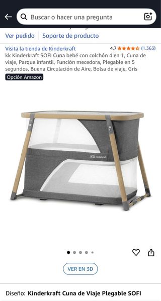 Cuna de viaje / 3-en-1 Kinderkraft + colchón 