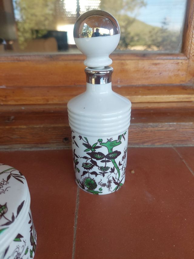 Juego Tocador Vintage Cerámica Flores