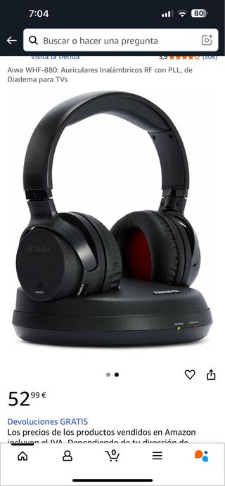 Aiwa WHF-880 Auriculares Inalámbricos RF