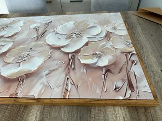 Cuadro pintado a mano con marco de madera 140x70