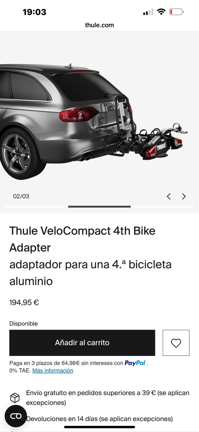 Portabicicletas Thule Coach 276/277 + Adattatore 4º