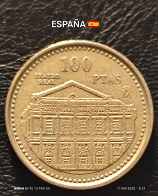 Moneda 100 Pesetas España Teatro Real