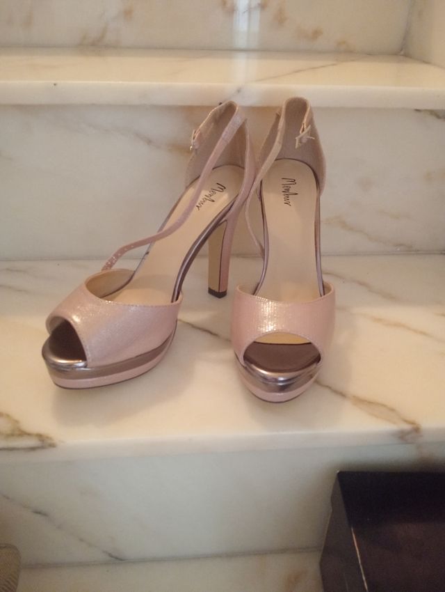 Sandalias Menbur Rosa Tacon Plataforma