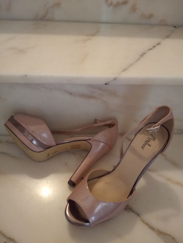 Sandalias Menbur Rosa Tacon Plataforma