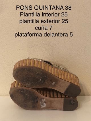 PONS QUINTANA - Sandalias doradas plataforma 38