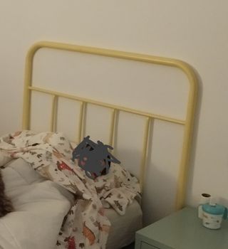 Cabecero cama 90 metal amarillo