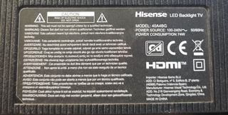 Despiece TV Hisense 40A4BG