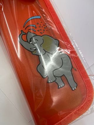 Funda para flauta naranja con elefante