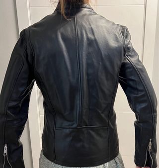 Cazadora Hombre Zara Cuero Negra NUEVA ESTRENAR