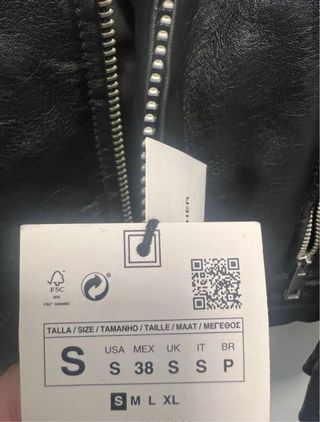 Cazadora Hombre Zara Cuero Negra NUEVA ESTRENAR