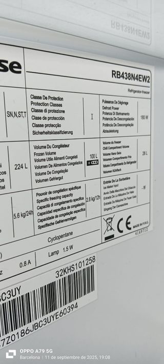 Nevera Combi Hisense
NO Frost energía A+