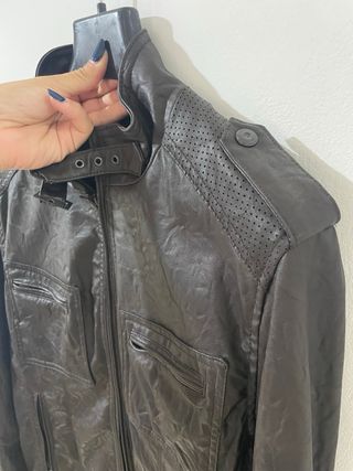 Giubbotto similpelle marrone Zara uomo