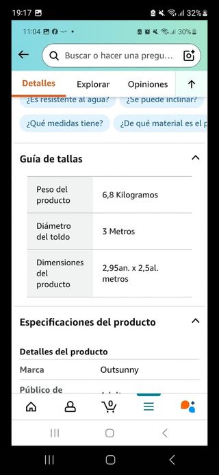 Sombrilla terraza jardín roja
