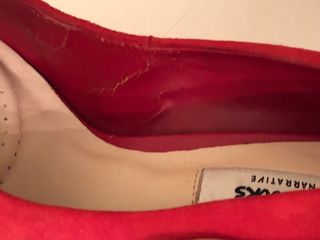 CLARKS - Zapatos tacón ante rojo 37