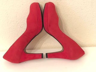CLARKS - Zapatos tacón ante rojo 37