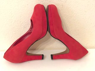 CLARKS - Zapatos tacón ante rojo 37