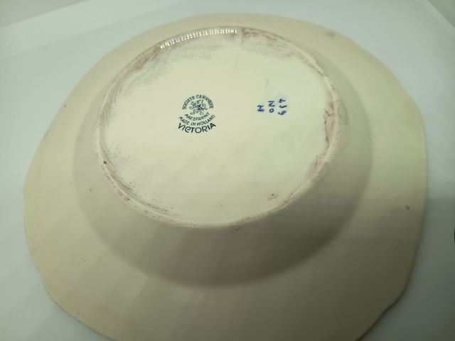 Plato Cerámica Vintage Holland Floral Azul