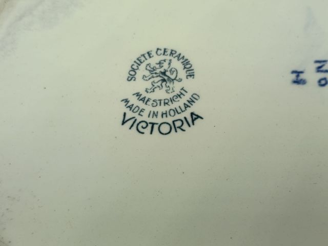 Plato Cerámica Vintage Holland Floral Azul