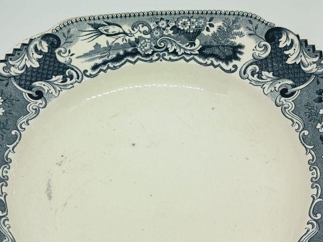 Plato Cerámica Vintage Holland Floral Azul