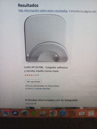 Colgador Adhesivo INOFIX Cromo Mate