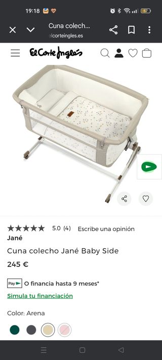 Cuna Colecho Jane Regulable