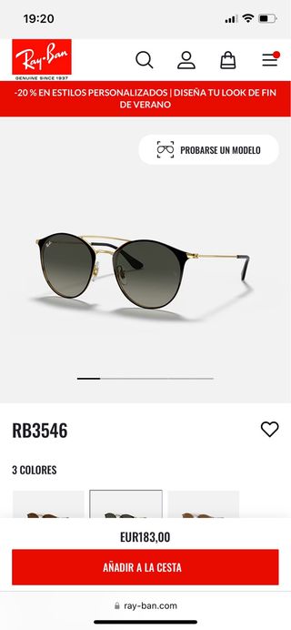 Gafas de Sol Ray-Ban RB3546 52mm Negro/Dorado