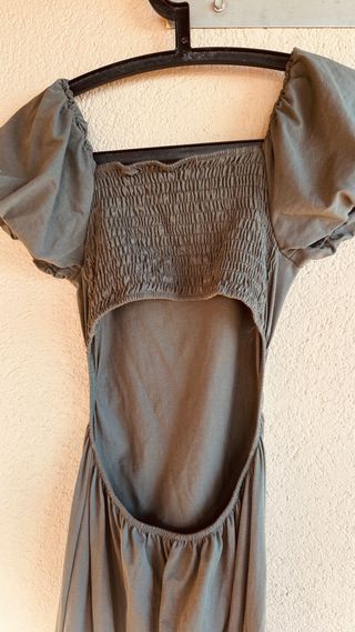 Vestido largo verde militar NOIR